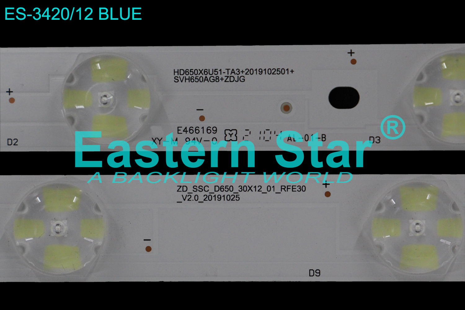 ES-3420 BLUE - HISENSE 65H9G, 65U8QF, 30X12, 674mm, 6V | LED-STAR-ES-3420