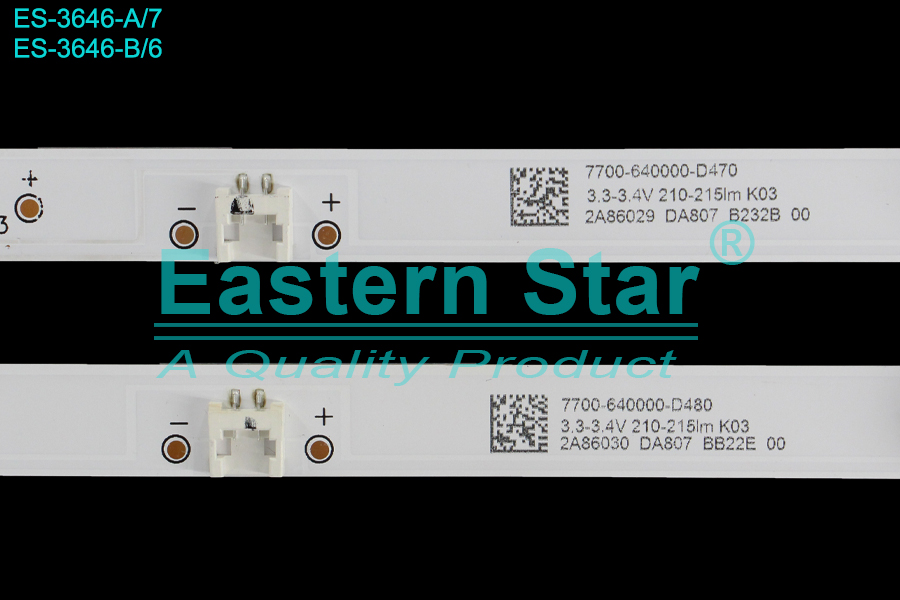 ES-3646 - TESLA 40S605, 1A+2B, 718mm, 3V | LED-STAR-ES-3646