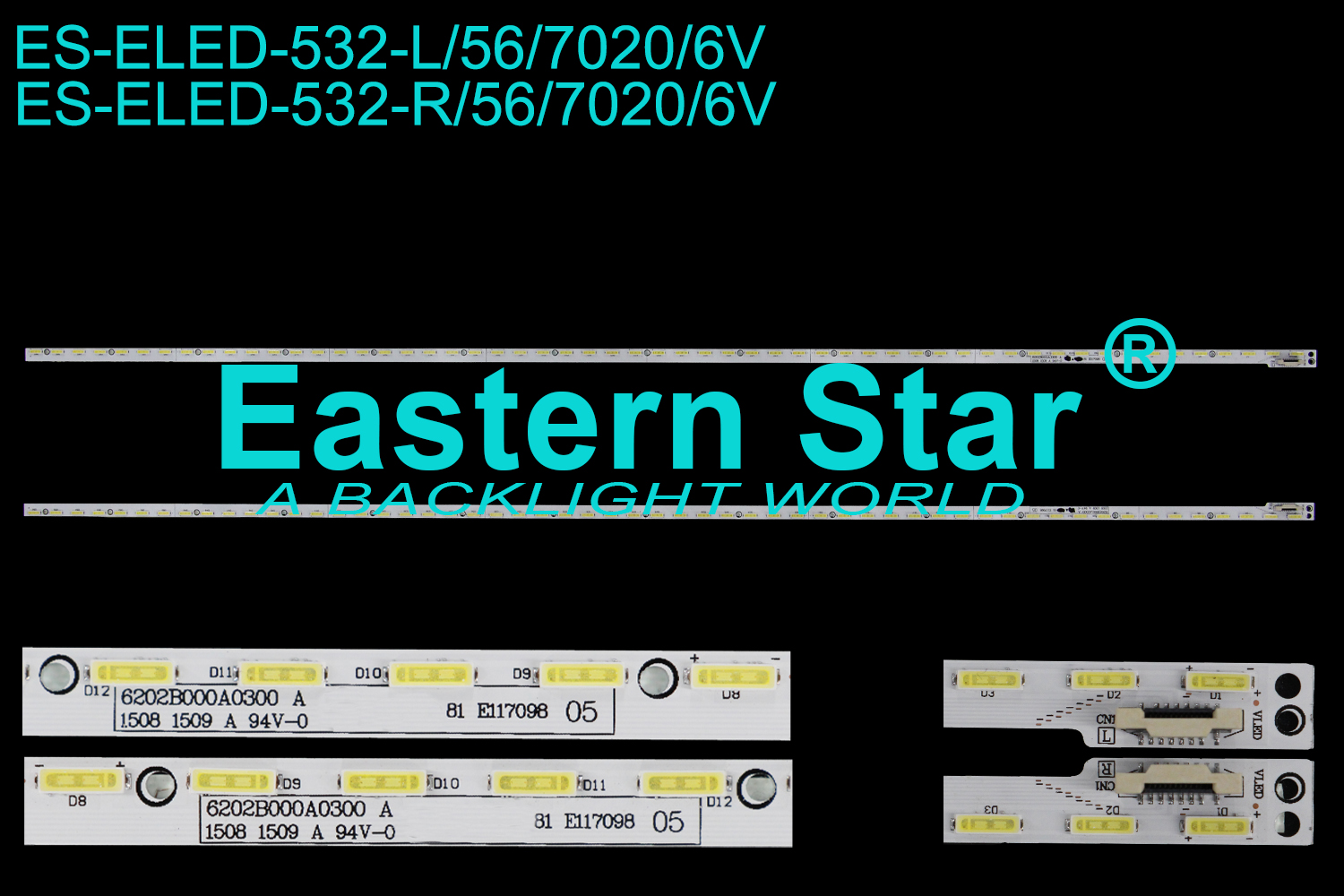 ES-ELED-532 - LG 58UH635V, TESLA 58E6200BUS, 2X56, 640mm, 6V | LED-STAR-ES-ELED-502